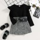 thumbnail image 3 of Gibobby Conjunto de pantalones para niños Tops acanalados de manga corta para niñas pequeñas, monos con estampado(Negro, 12-18 Meses ), 3 of 5