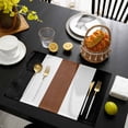 thumbnail image 3 of Brown Black White Boho Placemats Set of 4, Contemporary Modern Art Placemats for Dining Table, Place Mats for Kitchen Tabletop, Waterproof Wipeable Dining Table Mats Set, 3 of 9