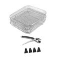 thumbnail image 3 of Siruishop Air Fryer Rack 3 Layered Baking Basket Pan Multiuse Nonstick Three Stackable Square, 3 of 8