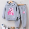 thumbnail image 2 of Zuwimk Toddler Boy Girls Clothes Face Graphic Print Sweatshirt Hoodie For Toddler Boy Sweatpants Fall Outfit 2Pcs Sweatsuit(T065-Grey), 2 of 4