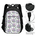 thumbnail image 3 of Salouo Violets Flowers Pattern Extra Large Travel Laptop,Backpack with USB Charging Port College Backpack Business Work Bag Casual Daypack Fits for Men & Women, 3 of 7