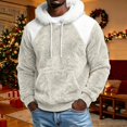 thumbnail image 7 of EliteGoogv Men's Color Block Hoodie Collar Pullover Sweatshirt Drawstring Kangaroo Pocket Long Sleeve Cozy Loose Fit Winter Top,XXXXXL, 7 of 7