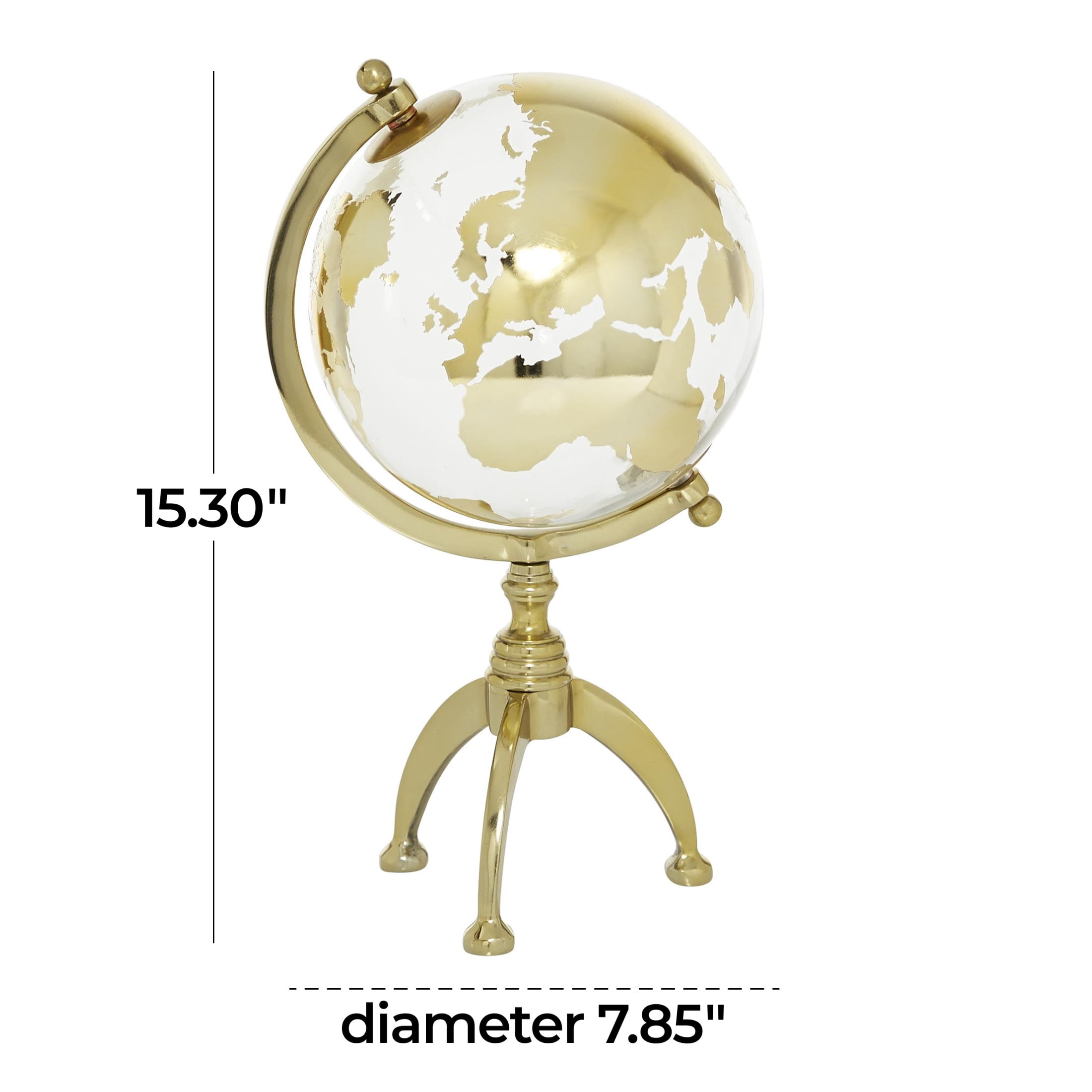 DecMode 8" Gold Globe with Tripod Base