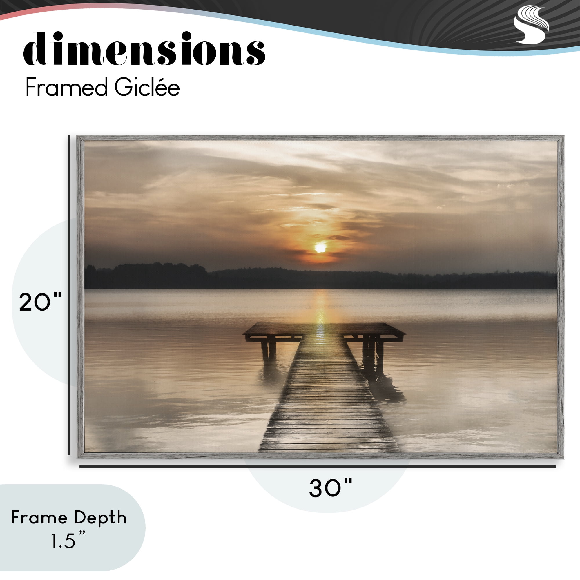 Stupell Industries Centric Reflective Sunrise Gray Framed Giclee Art, design by Irene Weisz
