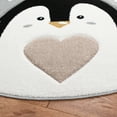 thumbnail image 3 of SAFAVIEH Carousel Kids Penguin in the Snow Area Rug, Light Gray/Black, 5'3" x 5'3" Round, 3 of 10