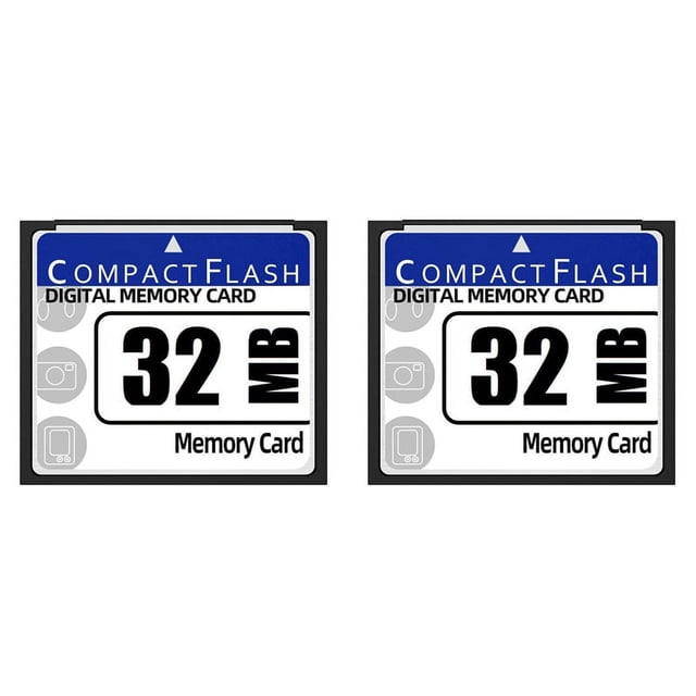 2X 32MB Flash Memory Card for Camera, Advertising Machine, Industrial Computer Card,2 x Compact Flash Card,White&blue