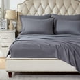 thumbnail image 3 of Sleep Zone Embossed Bed Sheets Set Queen,4 Pieces Four leaf clove,Gray, 3 of 8