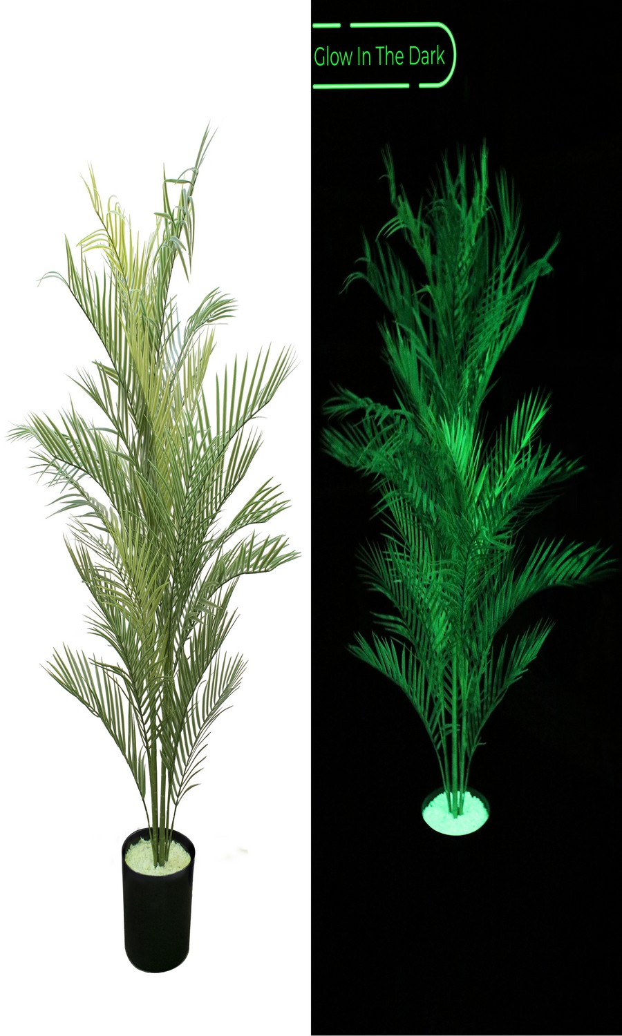48" glow in the dark artificial palm tree
