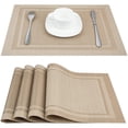 thumbnail image 2 of Nvzi Manteles individuales lavables, plateados, tamaño 30*45cm, juego de 4, PVC, manteles individuales duraderos para comer, fáciles de limpiar y reutilizables., 2 of 5