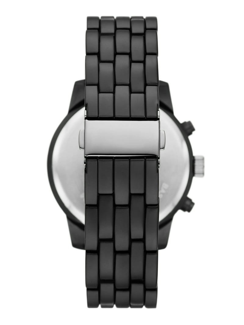 Folio Men's Gift Set Matte Black Bracelet Watch, Black Dial