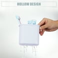 thumbnail image 5 of Unique Bargains Wall Mount Toothbrush Holder Stand for Bathroom White 4.65"x2.13"x4.25" Self Adhesive Tooth Brush Holder, 5 of 7