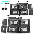 thumbnail image 2 of For 1994-1998 Chevy C10 C/K 1500 2500 3500 Black Headlights LH+RH Pairs w/ Bulbs, 2 of 8