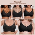 thumbnail image 2 of Nimiah Bras for Women Full Coverage No Underwire Seamless Comfortable Everyday Bras, Black, 2 of 6