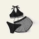 thumbnail image 4 of Bikini sólido con correa para mujer, Bikini con escote en V profundo, conjunto de traje de baño dividido cómodo, traje de baño de tres piezas OAVQHLG3B Store lin121212, 4 of 4