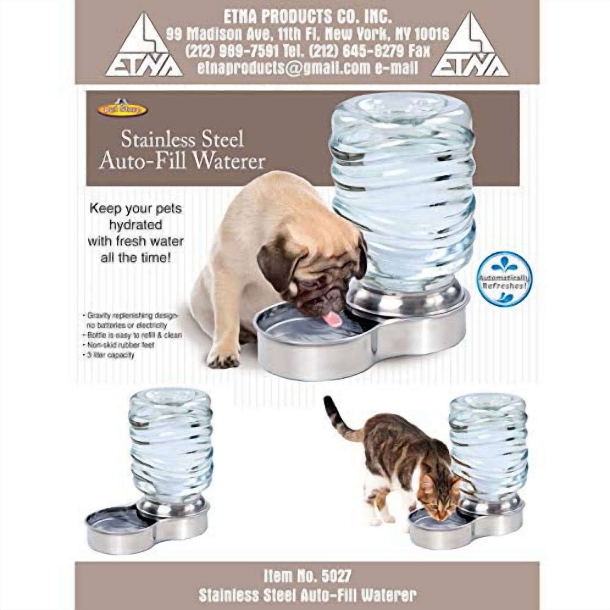 ETNA Products Dog and Cat Water Fountain, Stainless Steel, 1 Gallon