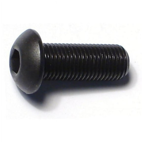 3/8"-24 x 1" Plain Steel Fine Thread Button Head Socket Cap Screws (5 pcs.)