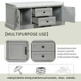 thumbnail image 4 of Banc de Rangement avec 4 Portes et Tablettes Ajustables, Banc de Rangement pour Chaussures pour Entrée, Salon, Vestiaire (Gris), 4 of 8