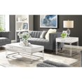 thumbnail image 2 of Inspired Home Maximo Table Basse 2 Tiroirs Pieds en Acrylique Haute Brillance Base en Acier Inoxydable Chromé Design Moderne, Blanc/chrome, 2 of 9