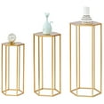 thumbnail image 2 of UWR-Nite 27.55" Set of 3 Metal Plant Stand, Nesting Display End Table High Hexagon Rack Indoor Flower Holder Corner Planter Pot Rack Living Room & Patio Decor, 2 of 5