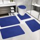 thumbnail image 1 of Juego de alfombras de baño de espuma, con forro polar grueso y suave, absorbentes y lavables a máquina, con base antideslizante para mayor seguridad en la ducha (azul)., 1 of 9
