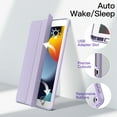 thumbnail image 3 of JETech Case for iPad 10.2-Inch (9th/8th/7th Generation, 2021/2020/2019) with Pencil Holder, Clear Transparent Back Shell Slim Stand Shockproof Tablet Cover, Auto Wake/Sleep (Light Purple), 3 of 7