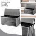 thumbnail image 2 of Clear Window Fabric Storage Bags, Heavy Duty Clothes Storage Bins with Zipper Lid, Reinforced Carry Handles Foldable Storage Totes for Quilt Clothing Dorm Wardrobe 1PCS, 2 of 6