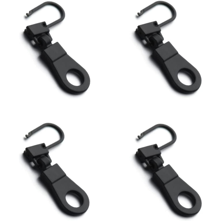 Zipper Pull Replacement for Small Holes Zipper, Detachable Zipper Tab  Repair for Clothing Jackets Boots Purse 4pcs GunBlack