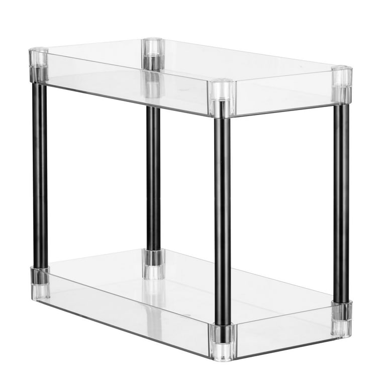  mDesign Slim 2-Tier Household Stackable Storage Shelf