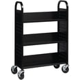 thumbnail image 6 of Hirsh Single-sided Mobile Metal 30" W x 9-1/2" D Book Cart Black, 6 of 6