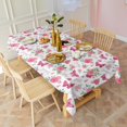 thumbnail image 3 of White Pink Butterfly Flower Pattern Rectangle Tablecloth 60"x120",Waterproof Polyester Rectangle Table Cloth, Wipeable Spillproof Polyester Tablecloth for Dining, Camping, Indoor and Outdoor, 3 of 6