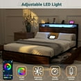 thumbnail image 3 of Queen Size Bed Frame with Charging Station And 6 Storage Drawers, Platform Beds Frame with Storage Headboard and LED Lights, Solid And Stable, Noise Free, Easy Assembly, Mattress Not Included, 3 of 9