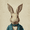 Anthropomorphic Rabbit Vintage, variant on UXIEQU Antique Floral Grape Canvas Wall Art 15.75x11.81 Inches