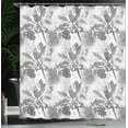 thumbnail image 4 of Ambesonne Hawaii Shower Curtain, Monochrome Exotic Parrot, 69"Wx75"L, Grey White, 4 of 5