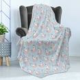 thumbnail image 4 of Unicorn Party Soft Flannel Fleece Throw Blanket, Cartoon Mythical Animals Sleeping on Doughnuts with Stars, Cozy Plush for Indoor and Outdoor Use, 50" x 70", Pale Pink Pale Blue, by Ambesonne, 4 of 5