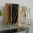 thumbnail image 3 of Martha Stewart Ryder Gold Metal 9 Slot Triangle Magazine File Holder, Desktop Organizer Sorter, 3 of 10