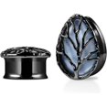 thumbnail image 1 of GFDYREE Tear Drop Design Stainless Steel Gauges for Ears Lift Tree Natural Seashell Plugs and Tunnels., 1 of 7