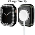 thumbnail image 3 of Case Compatible with Apple Watch Series 7 45mm, Hard PC Bling Rhinestone Plating Watch Cover Full Edge Bumper Frame (Without Screen Protector) for iWatch Series 7, Black, 1 Pc, 3 of 5