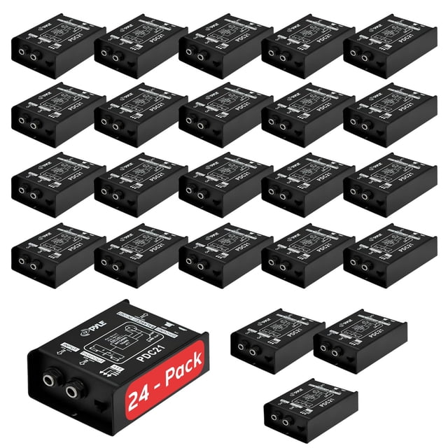 Caja DI pasiva Pyle PDC21 para guitarra y bajo, paquete de 24