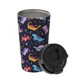 thumbnail image 2 of Lsque Cartoon Dinosaur Pattern Travel Coffee Mug 16oz: Insulated Coffee Cup with Leakproof Lid, Coffee Tumbler, Reusable Coffee Cups with Seal Lid, 2 of 8