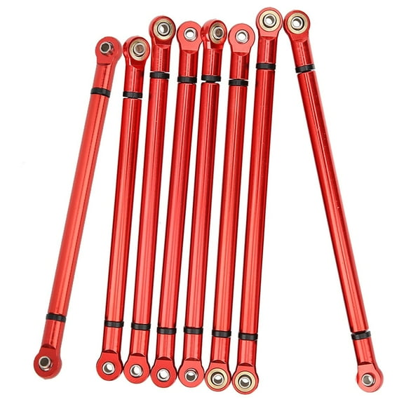 8Pcs Chassis Aluminium Alloy Link Rod, Rc Part Rc Car Accessory Link Rod for SCX10 1/10 Scale 313mm Wheelbase RC Crawler Car, Wheelbase Rc Crawler Rc Toy[red]