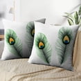 thumbnail image 3 of LALILO Throw Pillow Covers Stock Peacock Feather Transparent Cushion Cover 18" x 18", 2 Pack, 3 of 6