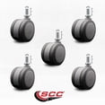 thumbnail image 2 of 3 Inch Gray Heavy Duty Floor Safe Twin Wheel Caster 1/2” Threaded Stem Set of 5, 2 of 2