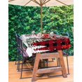 thumbnail image 3 of Outdoor Tablecloth with Umbrella Hole & Zipper, Red Plaid Snowman Christmas Rectangle Tablecloth 60x102 Inch, Xmas Tree Snowflake Balls Patio Table Cover Waterproof Table Cloth for Picnic, 3 of 6