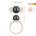 thumbnail image 5 of ANGARA Tahitian Cultured Pearl Criss-Cross Shank Ring in 14K Rose Gold for Women | June Birthstone, Birthday, Anniversary, Jewelry Gift for Women | Pearl Ring, 5 of 8
