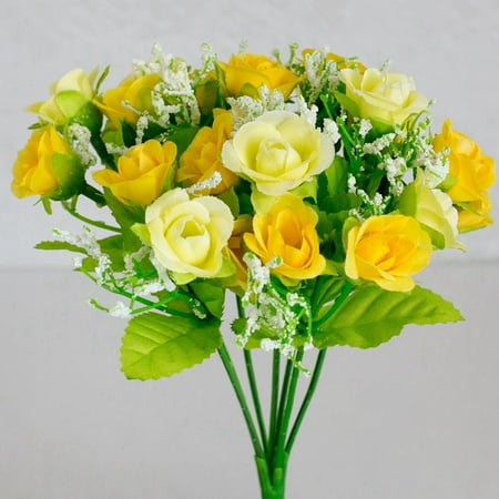 - KABOER 1 Bouquet 21 Heads Artifical Fake Rose Weeding Party Home Decor Silk Flower