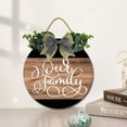 thumbnail image 2 of Eveokoki 12" Our Family Wreath Hanging Welcome Sign Front Door Signs Wooden Farmhouse Rustic Decor with Vivid Greenery Home Decor for Front Door Fall Winter Housewarming Gifts, 2 of 5