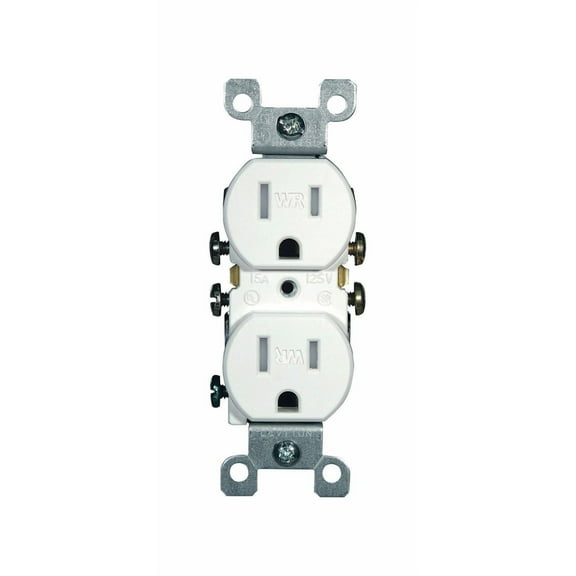 Leviton W5320-T0W 15 Amp, 125 Volt, Weather and Tamper Resistant, Duplex Receptacle, Grounding, Side and Quickwire, White