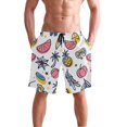 thumbnail image 4 of Dailycode Men's Quick Dry Swim Trunks Beach Shorts Casual Summer Board Shorts with Pockets, Leaf Tree Sunglasses Fruits, 4 of 8