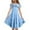Blue, variant on Little Girls Spring Dress Double Layer Flutter Sleeve Flowy A Line Casual Gradient Midies Flower Girl Dresses Size 6-7T