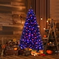 thumbnail image 3 of Patiojoy 7 FT Artificial Halloween Tree Pre-lit Hinged Black Xmas Tree w/ Spooky Sounds LED Lights, 3 of 10